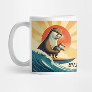 841 with baby learning to surf Mug